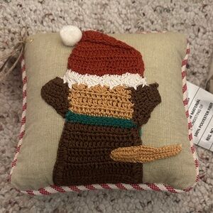 Mud pie, crocheted, dog Santa hat, pillow